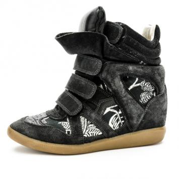 Pre Owned Isabel Marant Black Bekett Wedge Sneakers Size 37
