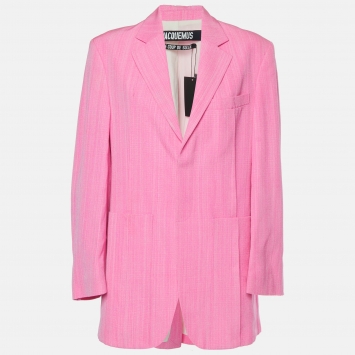 مملوكة مسبقًا Jacquemus Pink Silk Blend La Veste d'Homme Blazer XS