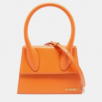 Pre Owned Jacquemus Orange Leather Grand Le Chiquito Top Handle Bag