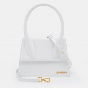 Pre Owned Jacquemus White Leather Grand Le Chiquito Top Handle Bag