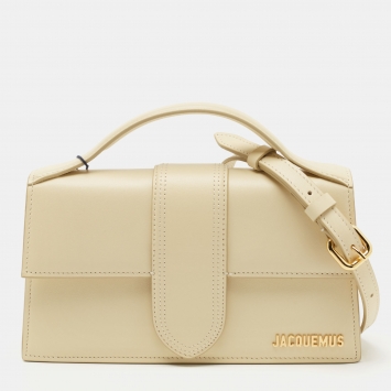 Pre Owned Jacquemus Cream Leather Le Bambino Shoulder Bag