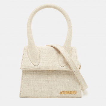 Pre Owned Jacquemus Light Beige Canvas Le Chiquito Top Handle Bag