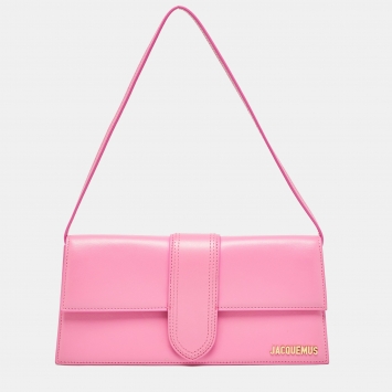 Pre Owned Jacquemus Pink Leather Le Bambino Long Shoulder Bag