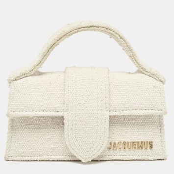 مملوكة مسبقًا Jacquemus Off White Canvas Le Bambino Mini Top Handle Bag