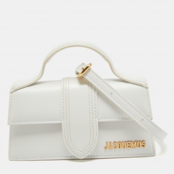 Pre Owned Jacquemus White Leather Mini Le Bambino Top Handle Bag