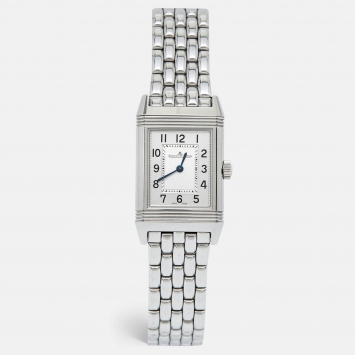Pre Owned Jaeger-LeCoultre Silver Stainless Steel Reverso Q2618140 Women's Wristwatch 21 mm
