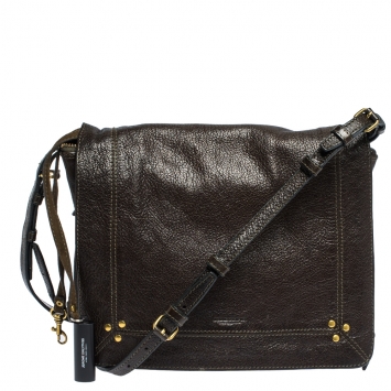 Pre Owned Jerome Dreyfuss Dark Brown Leather Igor Shoulder Bag