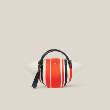 Pre Owned Jil Sander Multicoloured Sombrero Striped Woven Cotton Bag One Size