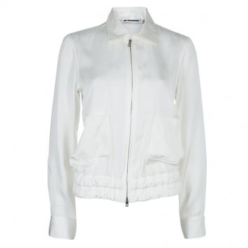 Pre Owned Jil Sander Cream Silk Jacket S
