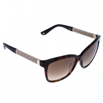 Pre Owned Jimmy Choo Brown Tortoise Gradient Cora Square Sunglasses