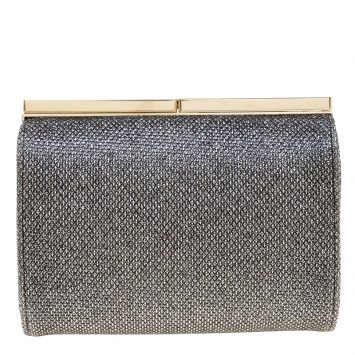 Pre Owned Jimmy Choo Silver Glitter Trinket Clutch