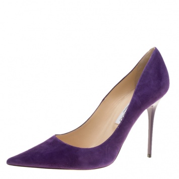 Pre Owned Jimmy Choo Purple Suede Abel Pointed Toe Pumps Size 41