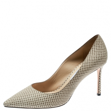Pre Owned Jimmy Choo Beige Embossed Python Leather Romy Pumps Size 41