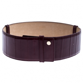 Pre Owned Jimmy Choo Purple Leather BLY Waist Belt 103CM