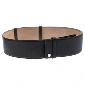 Pre Owned Jimmy Choo Dark Grey Leather BLY Waist Belt 103CM