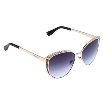 Pre Owned Jimmy Choo Leather Embossed/ Grey Gradient DOMI/S Cat Eye Sunglasses 