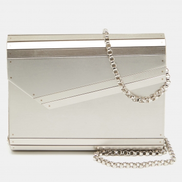 Pre Owned Jimmy Choo Metallic Metal and Suede Candy Chain Clutch 