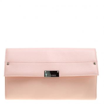 مملوكة مسبقًا Jimmy Choo Pink Leather Reese Clutch