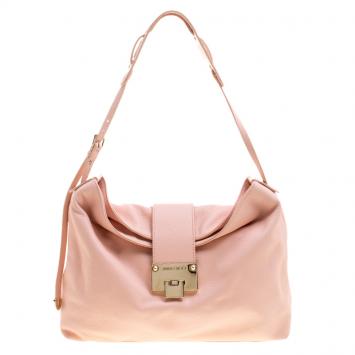 Pre Owned Jimmy Choo Pink Leather Rachel Shoulder Bag