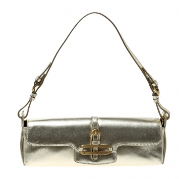 Pre Owned Jimmy Choo Light Gold Leather Shoulder Bag