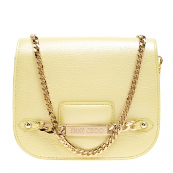 Pre Owned Jimmy Choo Yellow Leather Shadow Chain Crossbody Bag