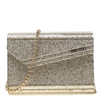 Pre Owned Jimmy Choo Silver Glitter Acrylic Candy Clutch Bag
