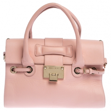 Pre Owned Jimmy Choo Blush Pink Leather Small Rosalie Satchel