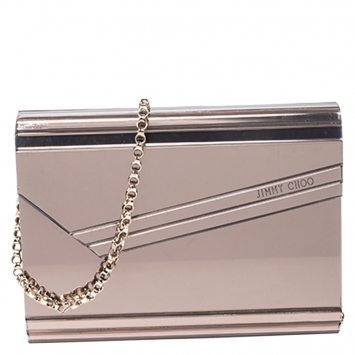 Pre Owned Jimmy Choo Light Brown Acrylic Candy Chain Clutch 