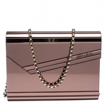 مملوكة مسبقًا Jimmy Choo Brown Acrylic Candy Chain Clutch 