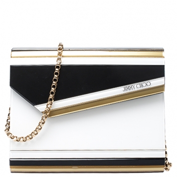Pre Owned Jimmy Choo Tricolor Acrylic Candy Chain Clutch 