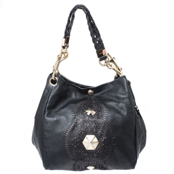 Pre Owned Jimmy Choo Black Leather Lola Slouchy Hobo