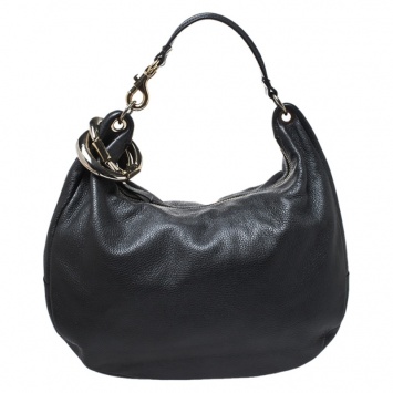 Pre Owned Jimmy Choo Metallic Grey Leather Large Solar Hobo