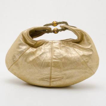 Pre Owned Jimmy Choo Gold Metallic Small Hobo