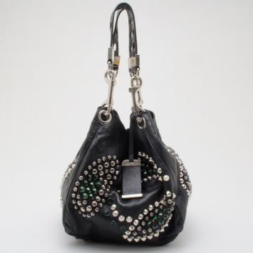 Pre Owned Jimmy Choo Black Studded Lohla Jane Hobo