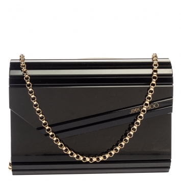 Pre Owned Jimmy Choo Black Acrylic Candy Clutch Bag