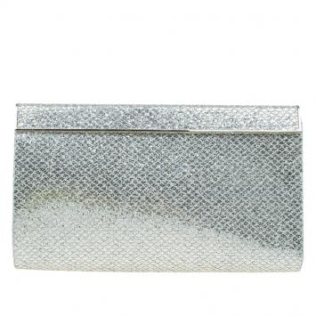 Pre Owned Jimmy Choo Gold Glitter Finished Cayla Clutch