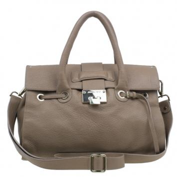 Pre Owned Jimmy Choo Brown Grainy Leather Rosalie Top Handle