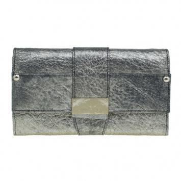 Pre Owned Jimmy Choo Bronze Leather Ubai Clutch