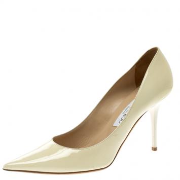 Pre Owned Jimmy Choo Pearl Patent Anouk Pointed Pumps Size 39