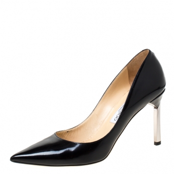 Pre Owned Jimmy Choo Black Leather Tish Pointed Toe Pumps Size 39