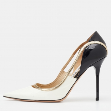 Pre Owned Jimmy Choo Multicolor Patent Leather Viper Pointed Toe Pumps Size 37
