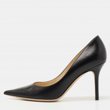 مملوكة مسبقًا Jimmy Choo Black Leather Love Pumps Size 37