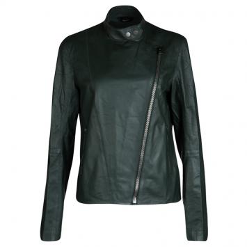 Pre Owned Joseph Forest Green Lambskin Nappa Leather New Alpha Jacket L