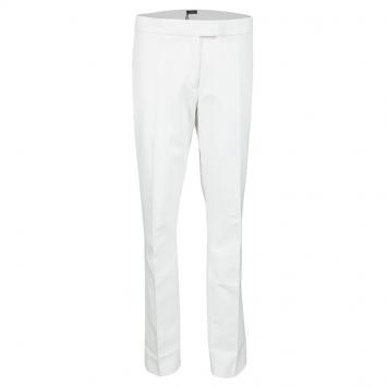 Pre Owned Joseph Off White Stretch Gabardine Finley Regular Fit Trousers L