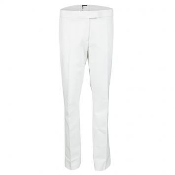 Pre Owned Joseph Off White Stretch Gabardine Finley Regular Fit Trousers L