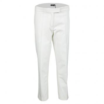 Pre Owned Joseph Off White Light Cotton Finley Straight Fit Trousers M