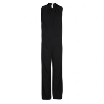 Pre Owned Joseph Black Open Back Sleeveless Fluid Crepe Terry Jumpsuit M