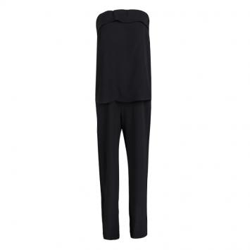 Pre Owned Joseph Black Fluid Crepe Strapless Jake Jumpsuit M