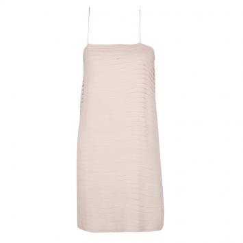 Pre Owned Joseph Blush Pink Pleated Silk Sleeveless Dress S