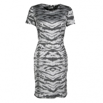 Pre Owned Joseph Grey Animal Pattern Jacquard Steff Sheath Dress M